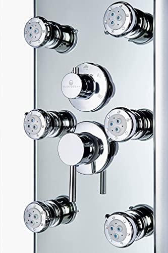 Blue Ocean Blue Ocean 52" Aluminum SPA392M Shower Panel Tower with Rainfall Shower Head, 8 Multi-functional Nozzles