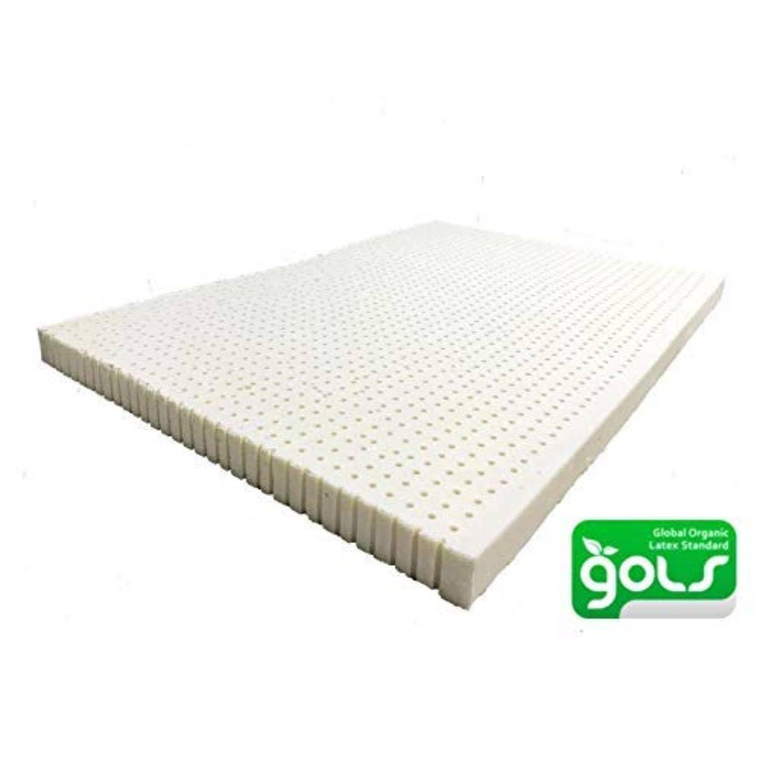 ORGANIC TEXTILES OrganicTextiles 2 Inch, Firm, Queen Size, Organic Latex Mattress Topper, with Removable Organic Cotton Cover, GOTS & GOLS Certified, Breathable, Long Lasting Durability, Ultimate Comfort
