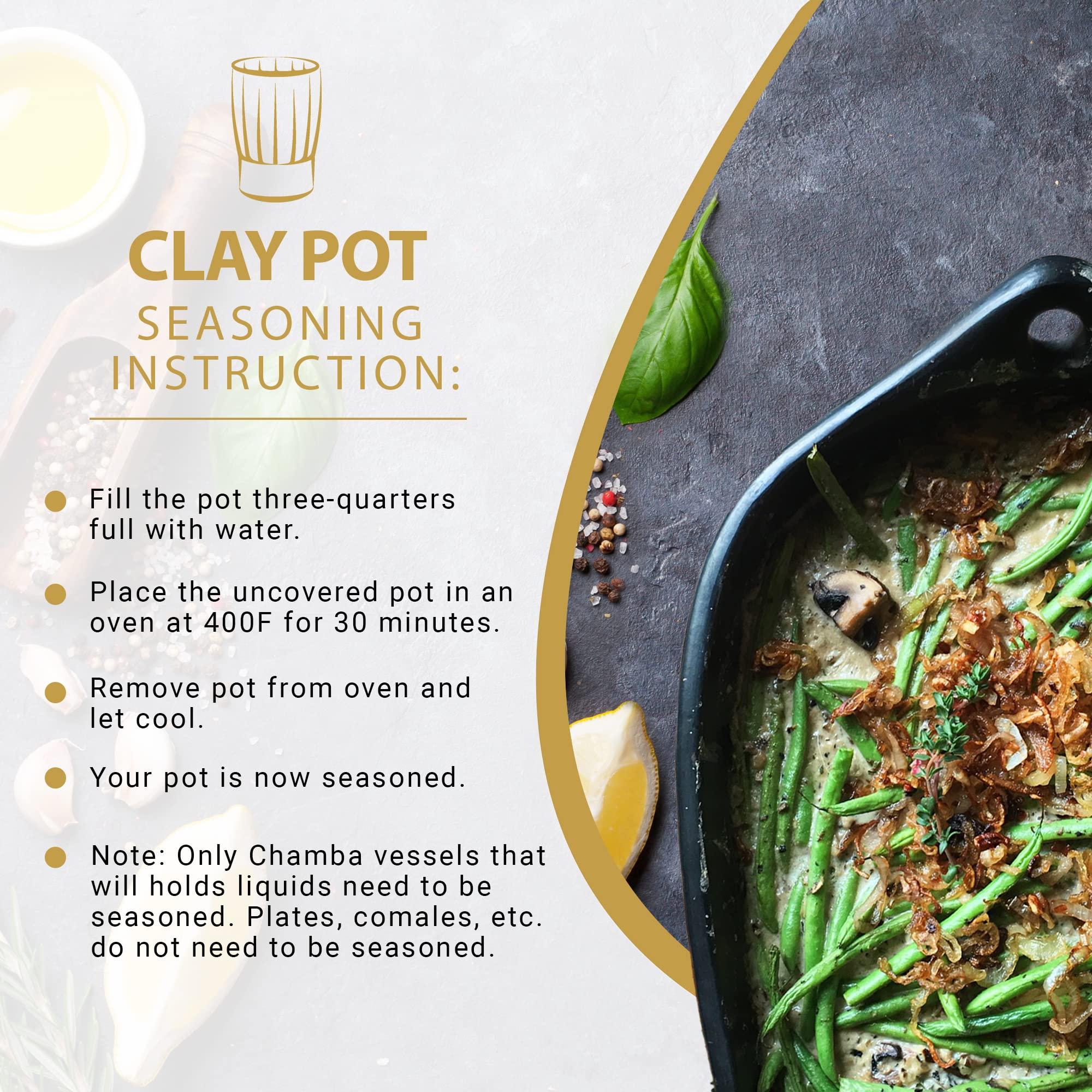 Toque Blanche Toque Blanche Authentic Chamba Black Clay Casserole Pot Gift for Men & Women Rustic Cooking Dish with Handles & Lid, Ideal for Soups, Stews, Curry, Indian & Asian Dishes, 4.5-Quart Small Pot