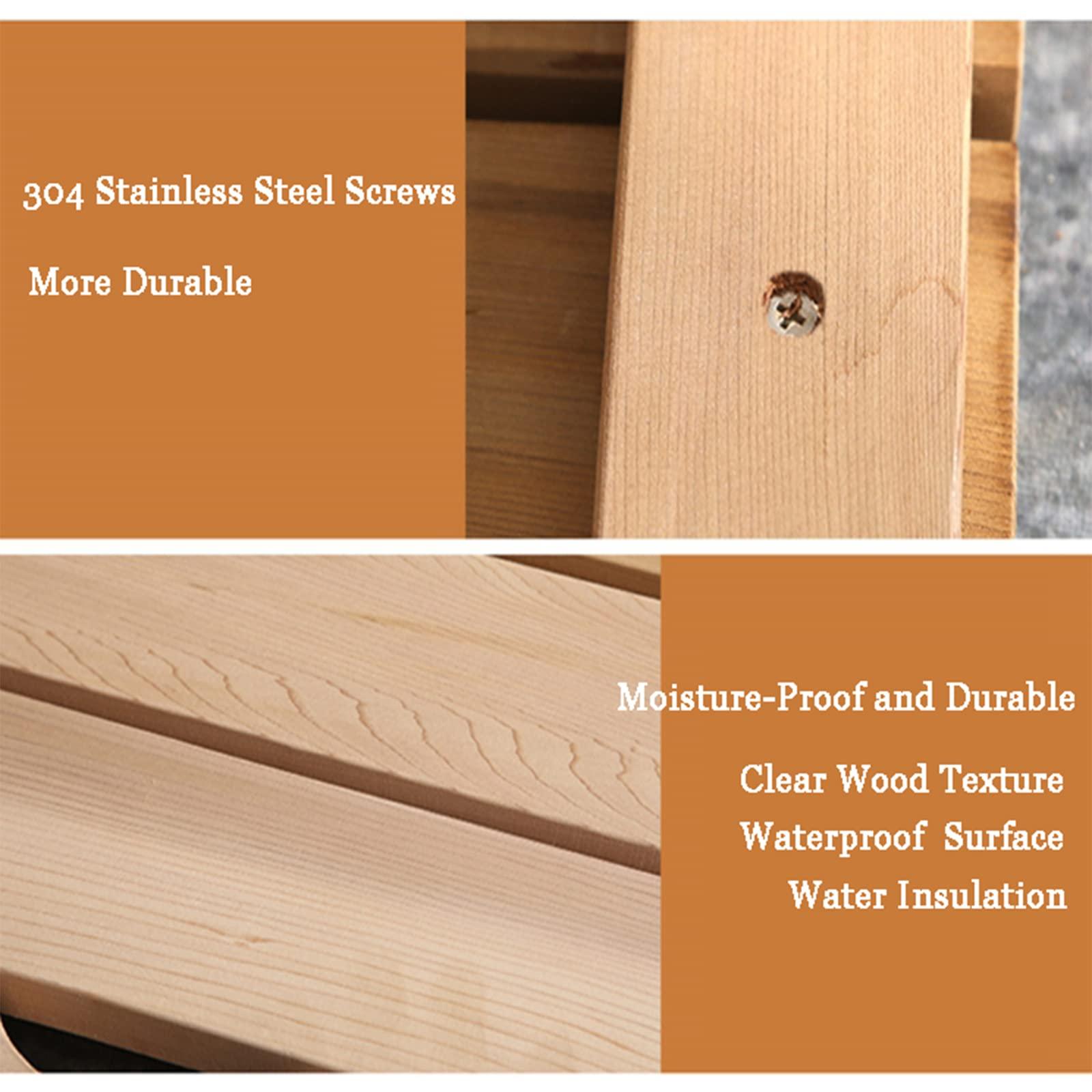 AQHZB Luxury Bamboo Mat Wood Shower Mat,Bamboo Bath Mat,Nature Bamboo Wooden Bath Mat,Bamboo Shower Mat,Non Slip Shower Tub Mat for Bathtub,Shower,Sauna,for Indoor Or Outdoor,70x90cm/28x36in