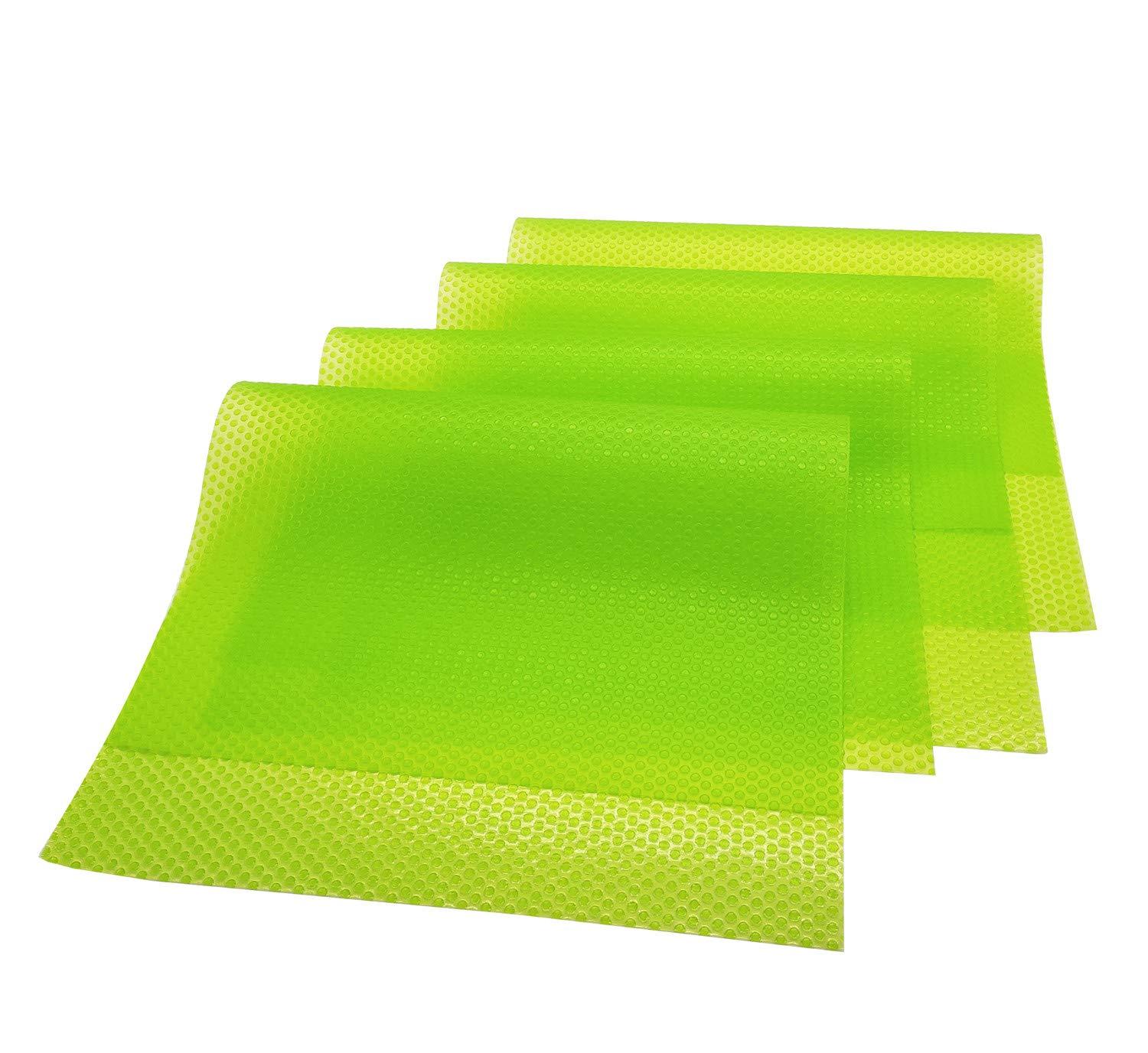 Cafurty Cafurty 4 Pcs Refrigerator Mats, Fridge Mats Can Be Cut Refrigerator Pads Fridge Pads Vegetable Fruits Fresh Pad Drawer Table Placemats Cabinet Protective Pads Shelves Drawer Mats - Green