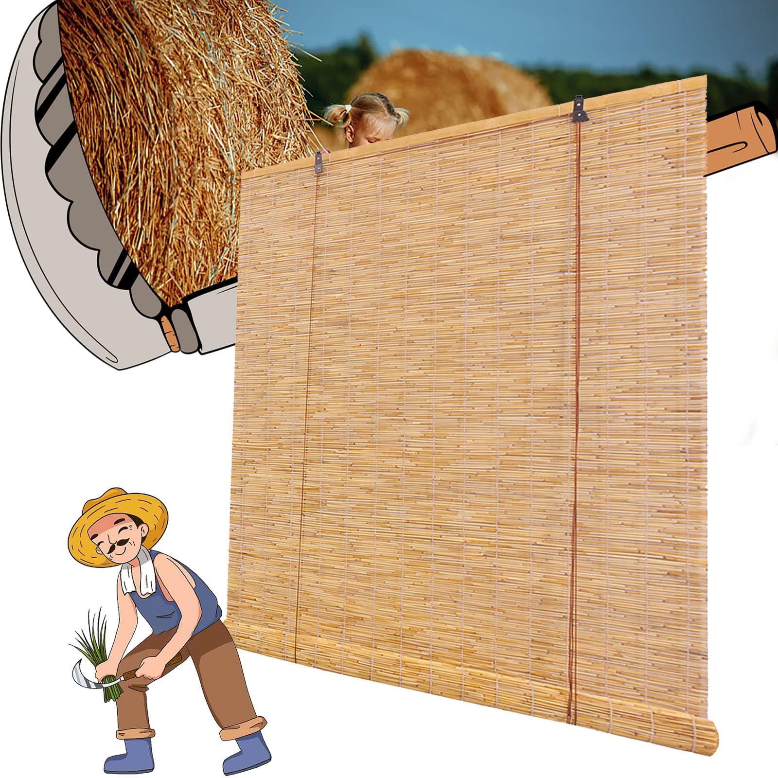 WEZINK Outdoor Shade Bamboo Shade Bamboo Blind Bamboo Shades for Windows Bamboo Roll Up Shades Bamboo Blinds Outdoor Blinds Bamboo Blinds for Windows for Sunroom Privacy 2039inWH White