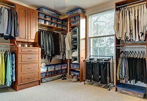 HOMZ HOMZ Plastic Underbed Storage, With Lid, 28 Quart, Clear, Stackable, 8-Pack, Blue 3228CLBLDC.08