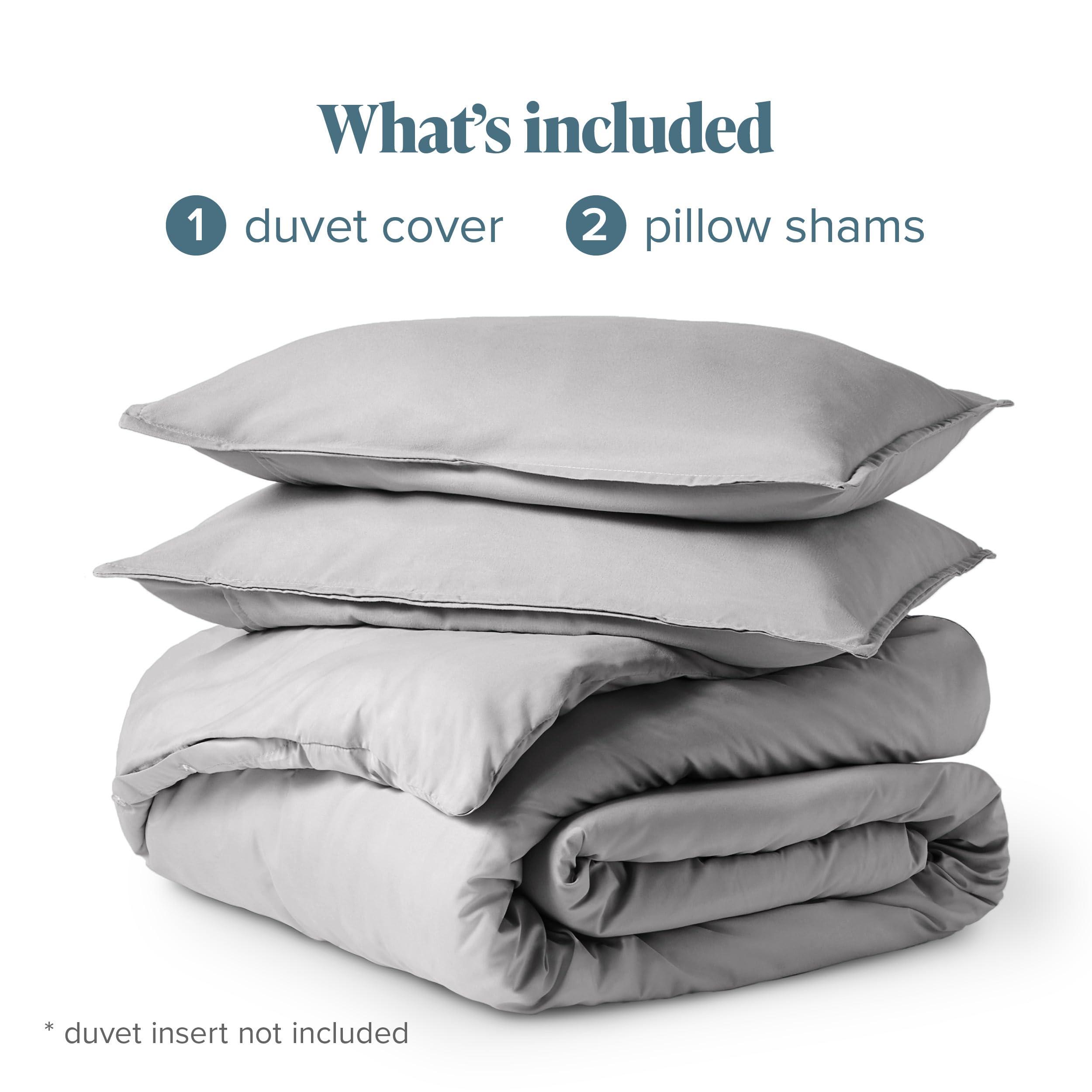 Bare Home Bare Home Bedding Duvet Cover Queen Size - Premium 1800 Super Soft Duvet Covers Collection - Lightweight, Cooling Duvet Cover - Soft Breathable Bedding Duvet Cover (Queen, Light Grey)