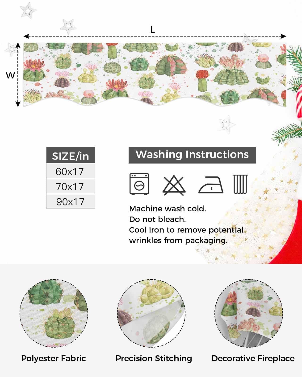 Victoroes Victoroes Summer Mantle Scarf 90 x 17 Inch, Tropical Plants Cactus Flowers Fireplace Mantel Scarf Mantle Cover Runner for Home Living Room Indoor Holiday Party Decor