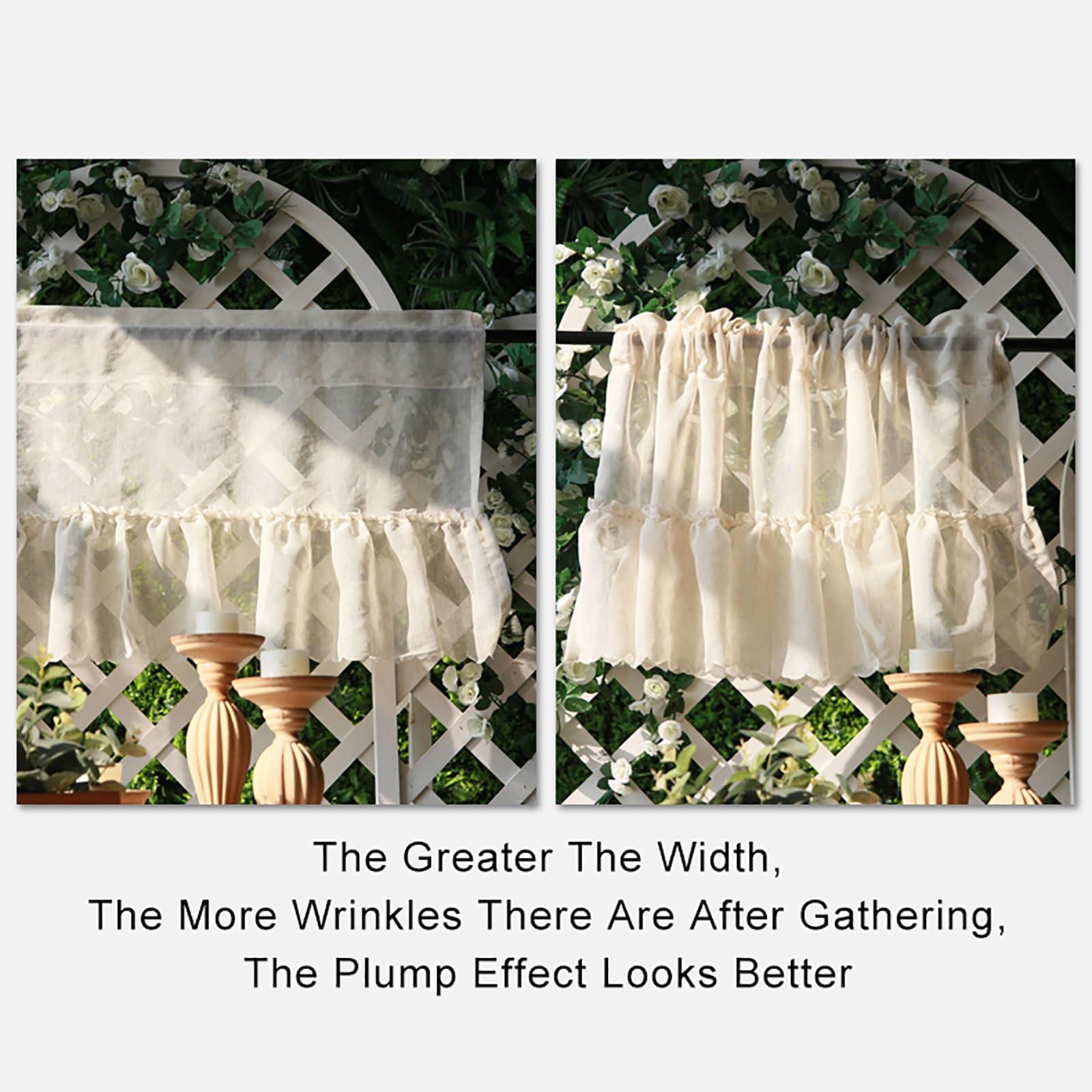 BAYTEWJX Bathroom Window Treatment for Cafe Kitchen Curtains Rustic Farmhouse Short Black Out Curtain for Small Window Bathroom Window Curtains Short Small Cafe Curtains for Living & Dining Room. ( Color : Sty