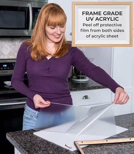 CountryArtHouse CountryArtHouse 9x47 Frame Brown Mahogany Picture Frame - Solid Wood Frame Kit includes UV Acrylic Plexiglass, Acid Free Foam Backing Board and Hanging Hardware