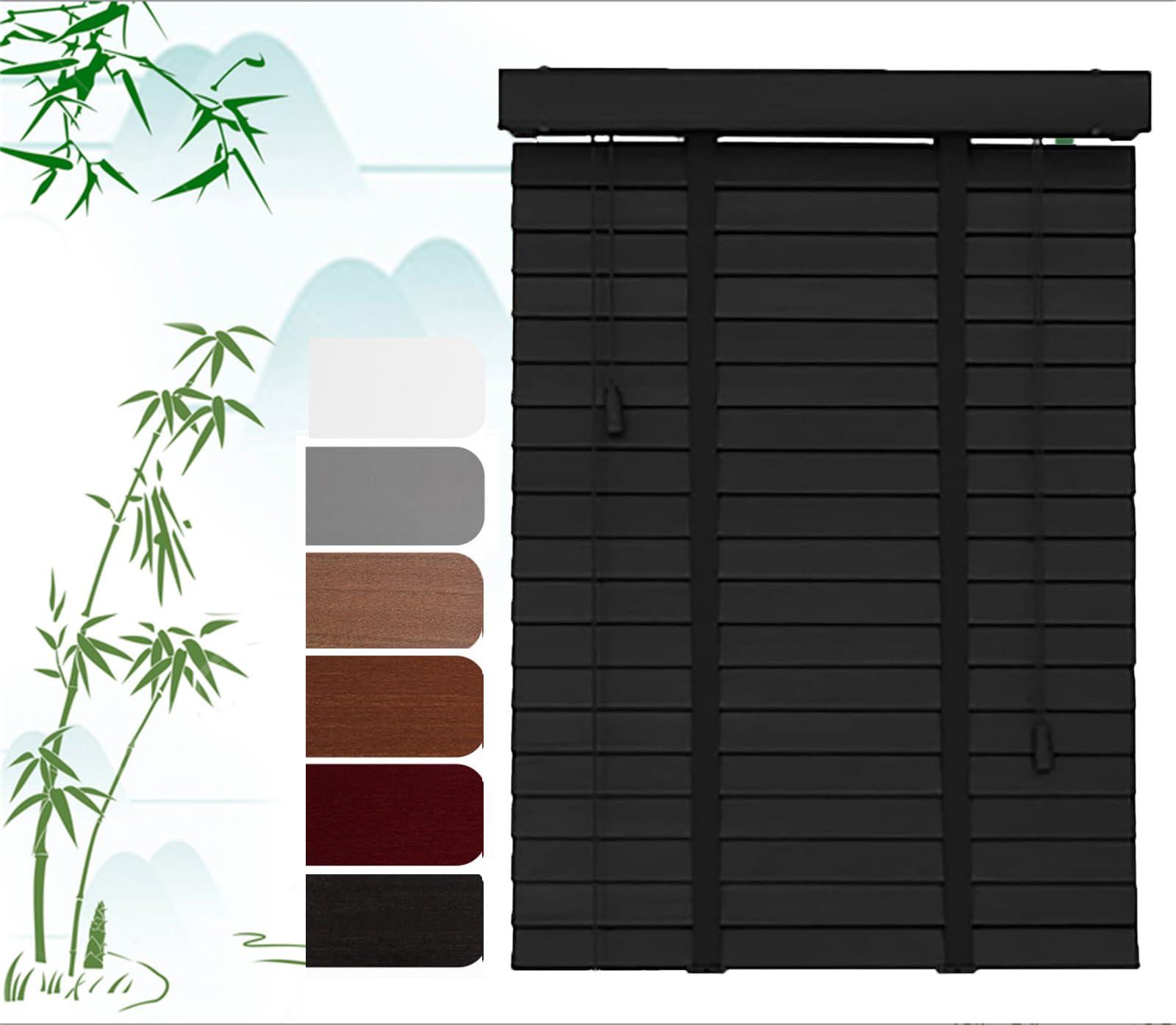 LAPHAL Venetian Blinds Wooden,Venetian Blinds for Windows,Natural Solid Wood Blinds, Blackout/Heat Insulation Solid Wood Venetian Shades, Privacy Curtain Shutters, Easy to Install Blinds-19.7x78.7inWH