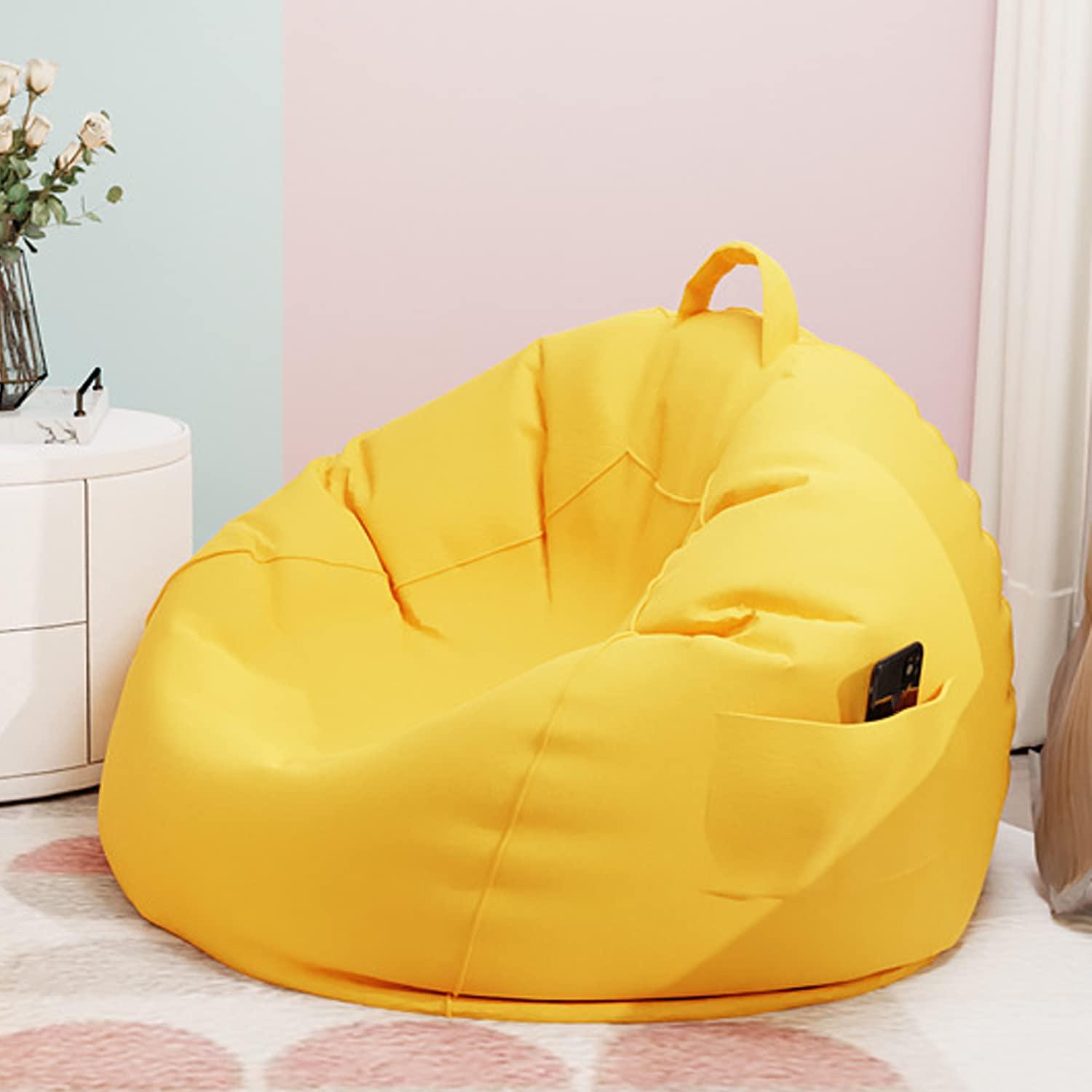 ArtsPavilion ArtsPavilion Bean Bag Cover Extra Large Bean Bag Chair Cover, Bean Bag Chair Cover (NO Filler) with Zipper Washable Storage Beanbag Cover XL Creamy-White