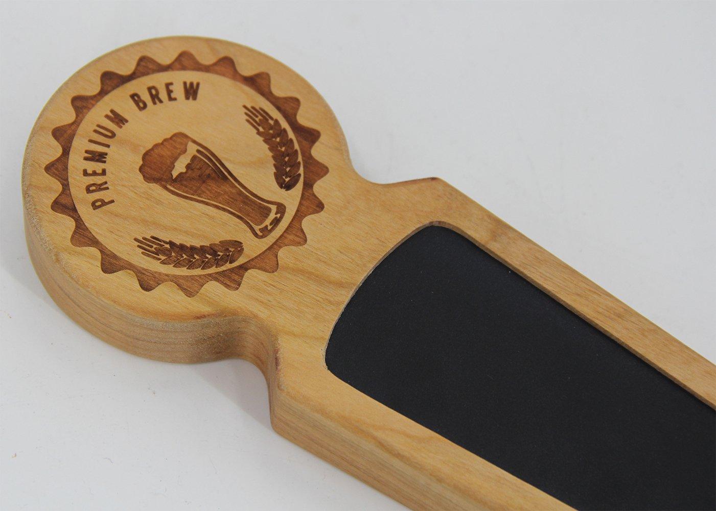 Fanfoobi Fanfoobi Wooden keg tap Handles, Made of Cherry, 8.3\" Length, Round top Chalkboard Wine Beer tap Handle, Beer Lover Gift