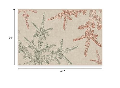 RUGGABLE Ruggable Washable 2x3 Area Rug, Neutral, Premium Winter Rugs for Living Room, Bedroom, Kitchen, Office, Classroom with Gripper Non Slip Pad, Snowflake Creme