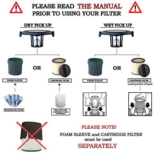 HQRP HQRP 4-pack Foam Filter Sleeve ?ompatible with Shop-Vac QL50EIC QL60B QL625IC QL650IC QPL30 QPL40 QPL45 QPL60 QULP550 QULP600 QULP650 QPS20 QPS30 QPS40 QS20A QS30 QS725A QPM45 QM450A Wet Dry Vacuums
