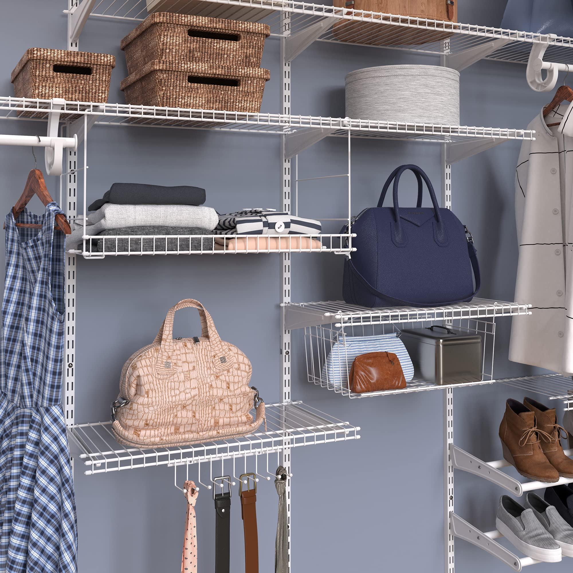 ClosetMaid ClosetMaid Wire Closet Organizer System, 3 Shelves, Minimalist Style, Wire Mesh Shelving Unit, Rust Resistant, 10.68"D x 18.39"W x 12"H, White