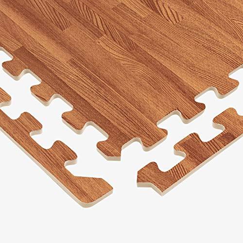 We Sell Mats Forest Floor 5/8 Inch Thick Printed Foam Tiles, Premium Wood Grain Interlocking Foam Floor Mats, Anti-Fatigue Flooring, Mahogany, 16 Sq Ft