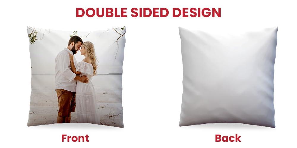 CanvasChamp Custom Photo Pillow Case for Couple Set of 1 - Personalized Photo Pillow with Optional Filler - Customized Couple Gifts for Anniversary, Valentines, Birthday (Pure Polyester, 24\" x 24\")