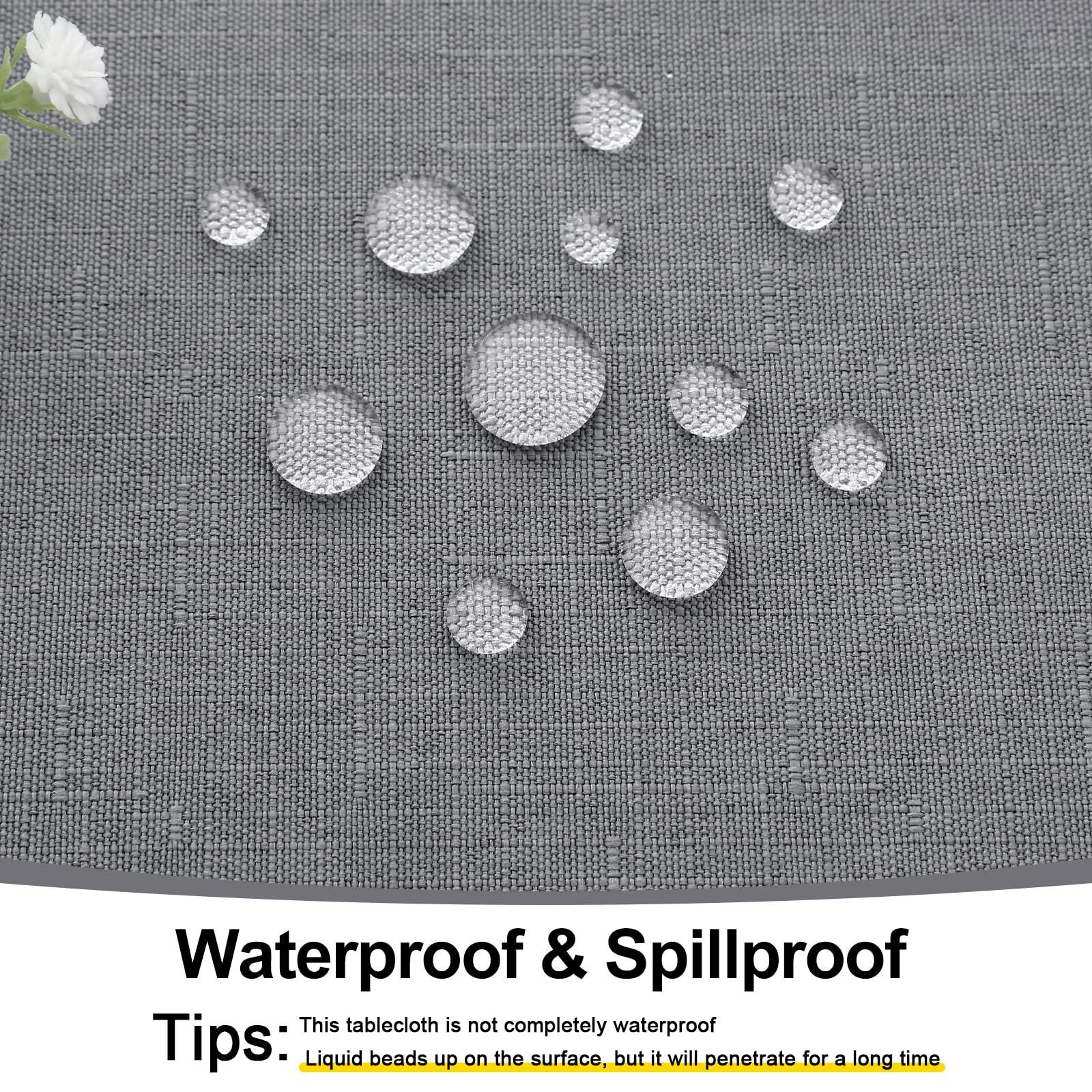 Smiry Smiry Rectangle Table Cloth Linen Textured, Waterproof Spillproof Anti-Wrinkle Burlap Tablecloth, Washable Decorative Fabric Table Cover for Dining, Party, Banquet, 60 x 84 Inch, Grey