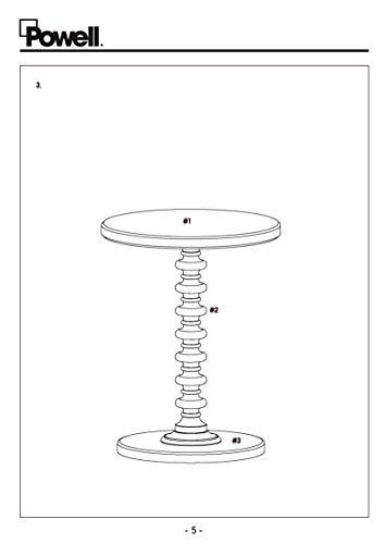 Powell Furniture Powell Furniture Powell Round Spindle, White Table 17 x 22.25 x 17