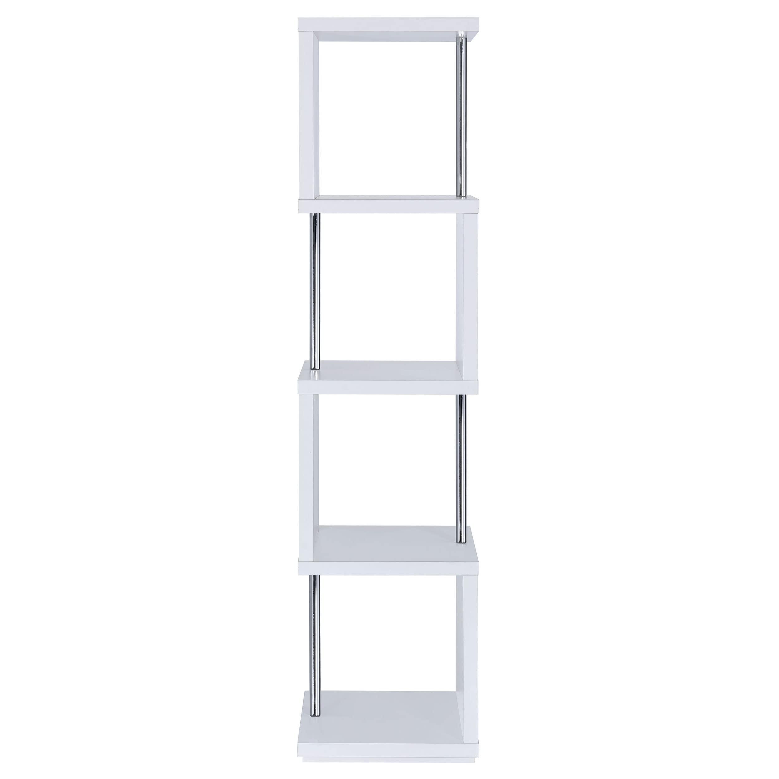 Coaster Home Furnishings Coaster Home Furnishings Baxter 67-inch 4-Shelf Bookshelf White and Chrome
