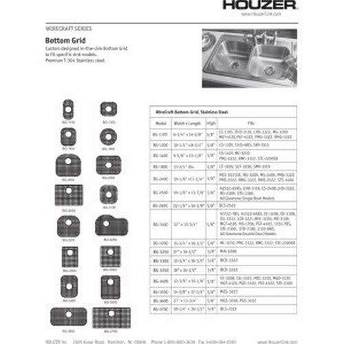 HOUZER Houzer BG-1800 Wirecraft Kitchen Sink Bottom Grid, 13.75-Inch by 13.75-Inch