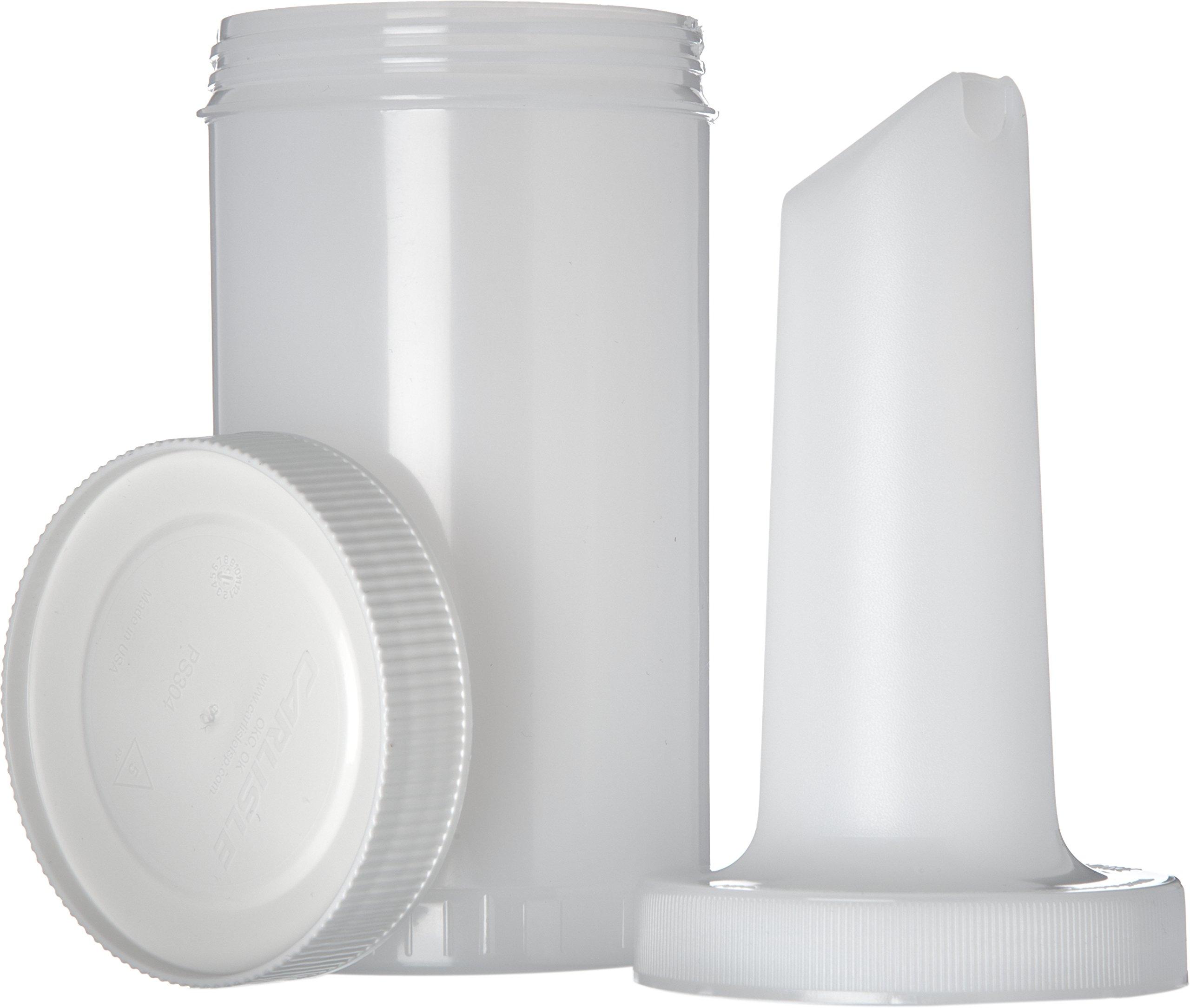 Carlisle FoodService Products Carlisle FoodService Products Pourplus Store \'N Pour Complete Quart Set Neck, Container, And Cap for Bar, Kitchen, And Restaurant, Plastic, 32 Ounces, White, (Pack of 12)