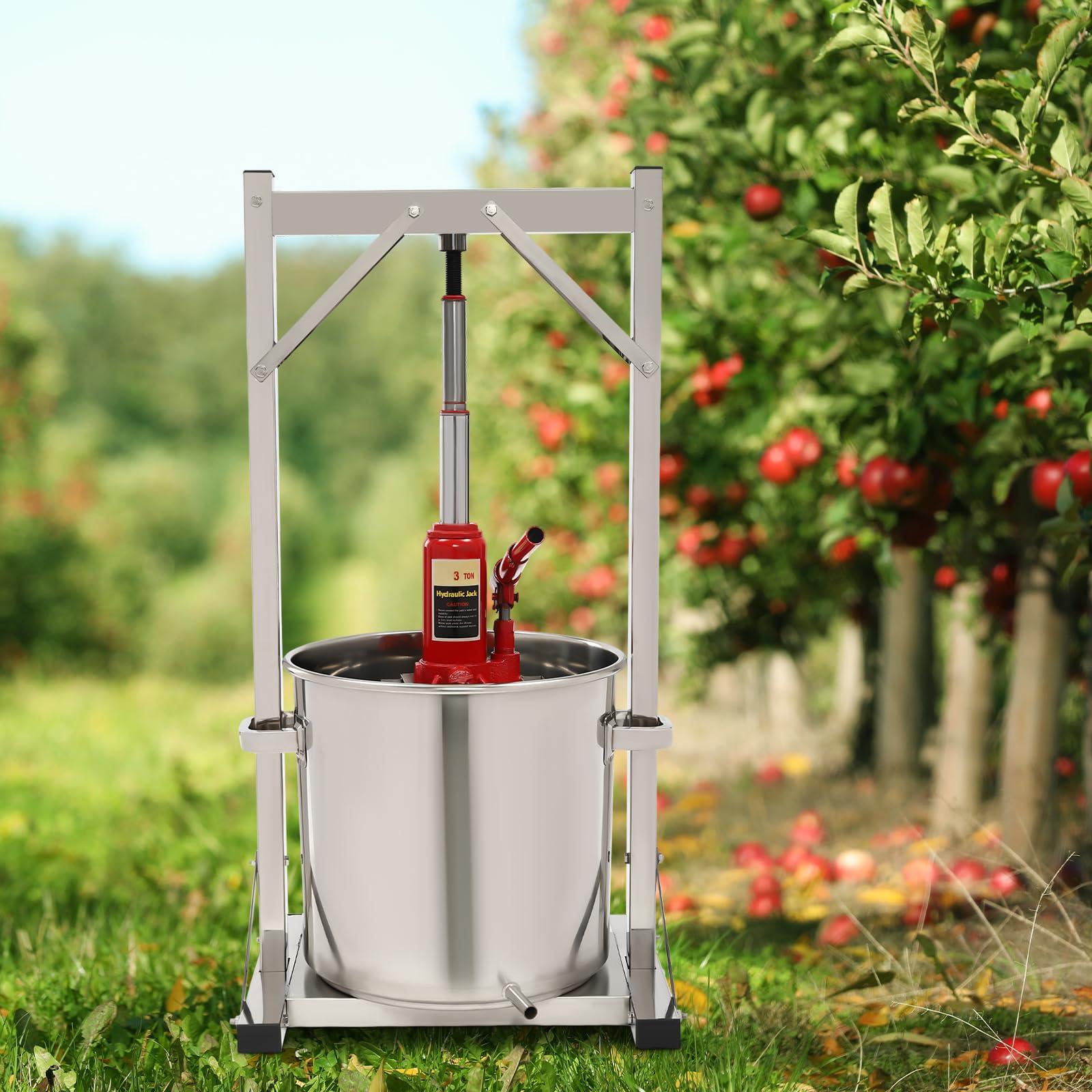 Gagalayong Gagalayong 22L Fruit Wine Press, Stainless Steel Cider Press with Hydraulic for Cider, Grape Wine Making Supplies and Equipment (Red) (red)