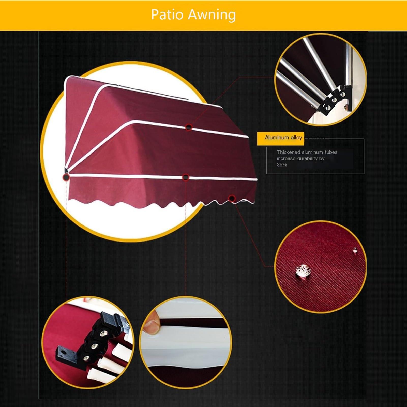 HomeLoft Basics Window Door Awning Canopy| Entry Door Front Door Awning for Sun Shutter, UV, Rain, Snow Protection,Fully Assembled(Color:Dark Green,Size:135x60x60cm)