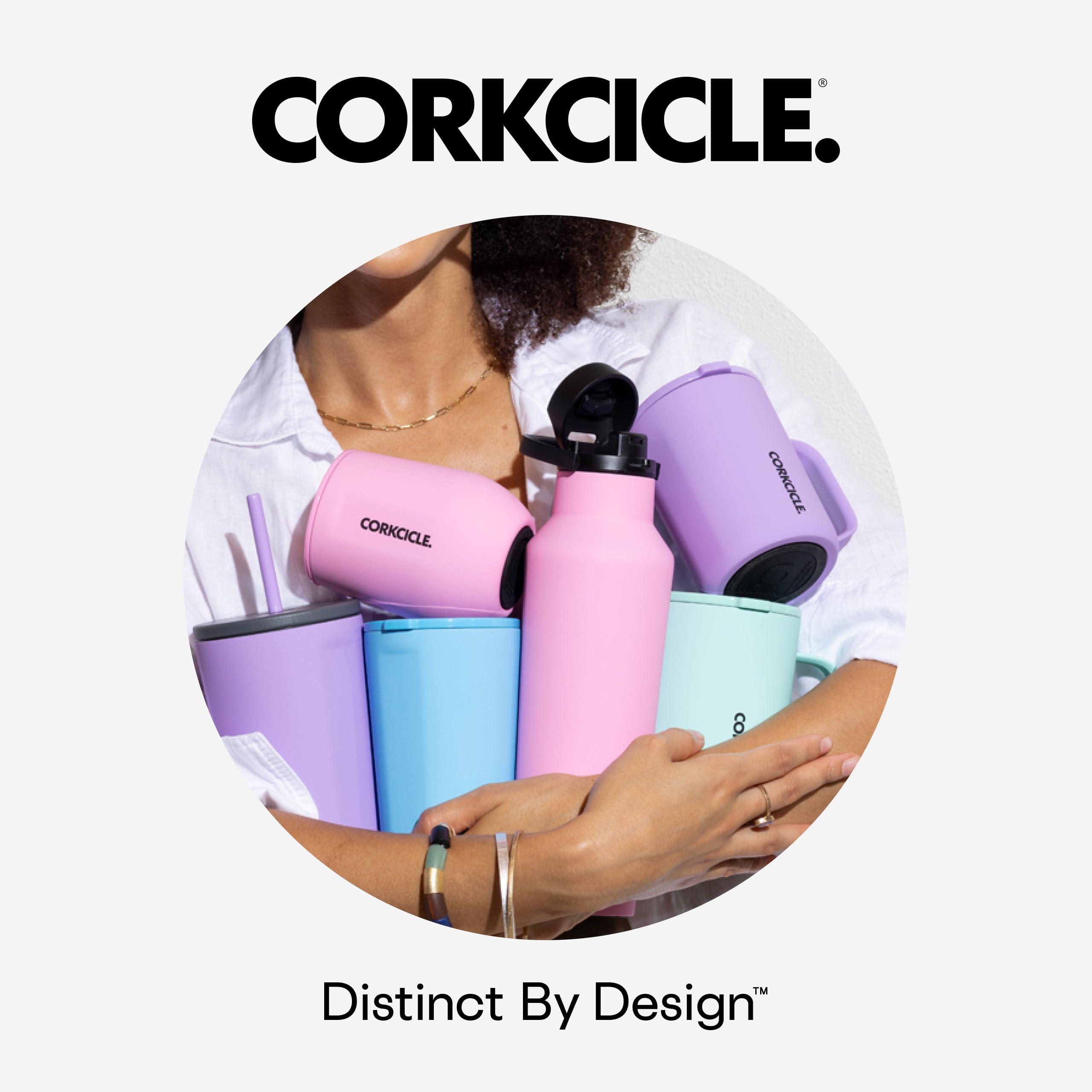 Corkcicle Corkcicle Cold Cup XL Insulated Tumbler with Handle, Lid, & Straw, Powder Puff, 30 oz Reusable Cupholder Friendly Water Bottle Keeps Drinks Cold 12hrs