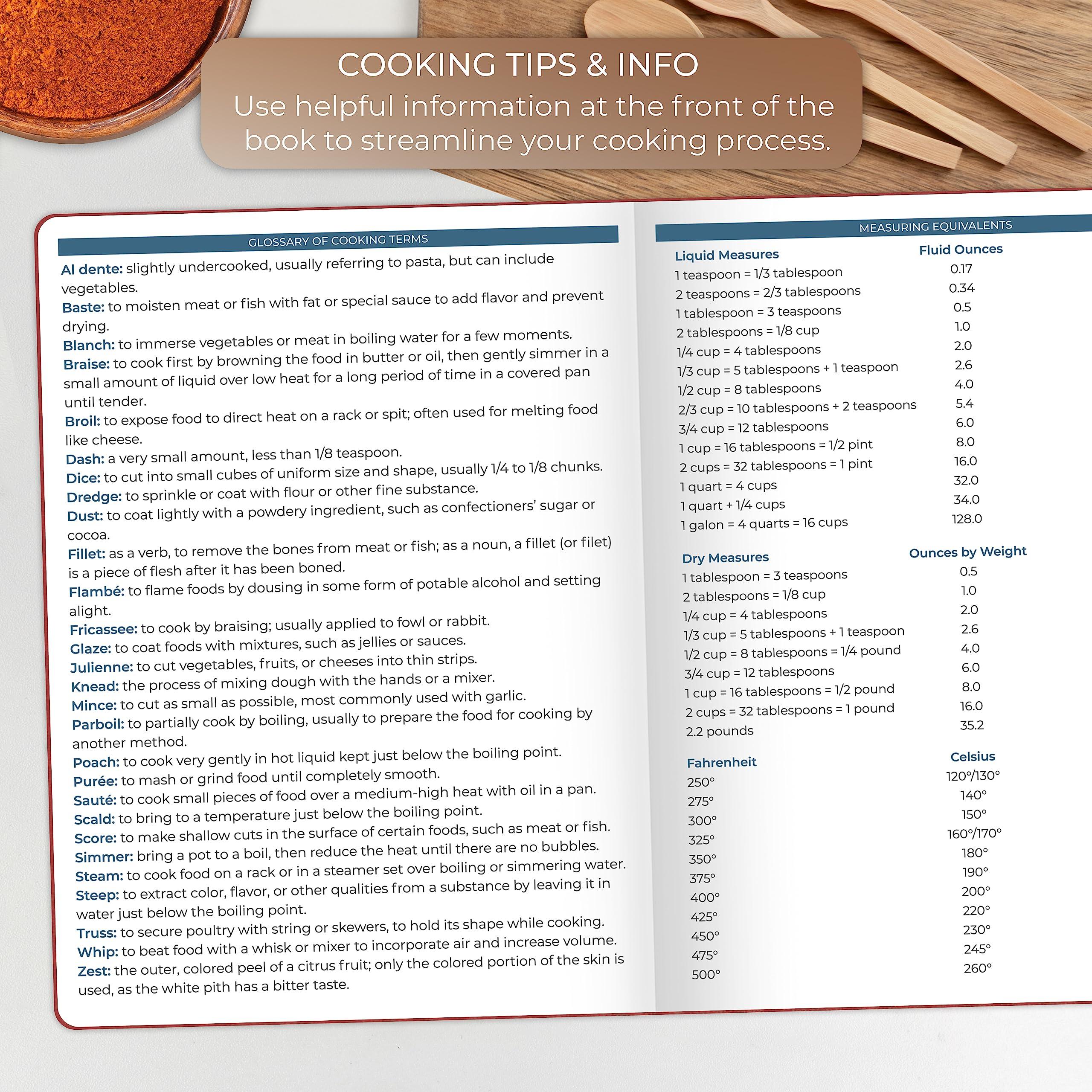 Clever Fox Clever Fox Recipe Book Make Your Own Family Cookbook Blank Recipe Notebook Organizer Empty Cooking Journal to Write In Recipes Large Size, 8.5x11.2, Hardcover, Burgundy