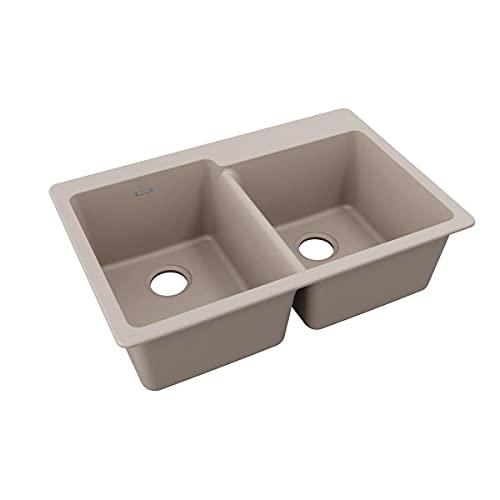 Elkay Elkay Quartz Classic ELG250RGR0 Greige Offset Double Bowl Top Mount Sink