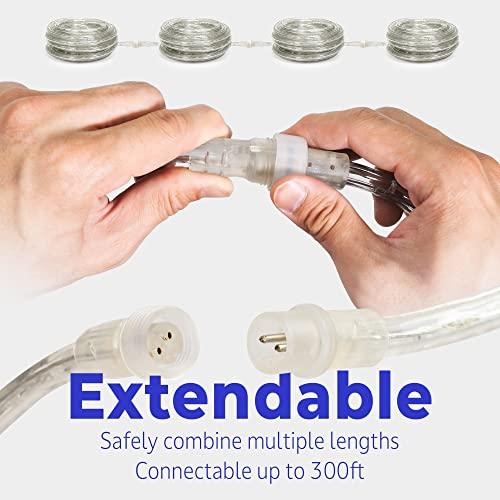 WYZworks WYZworks 1656LEDs, 150ft Orange LED Rope Light, Connectable Outdoor Permanent Waterproof Accent Exterior Lighting, Transparent PVC Case, ETL Certified, Holiday Decor, Backyard Patio, Home Garden