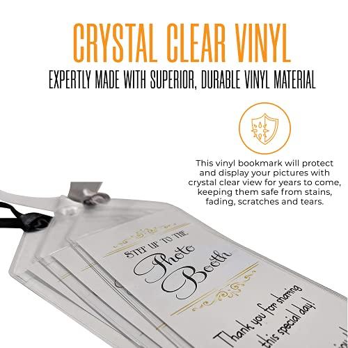 Photo Booth Nook Photo Booth Nook | 2x6 Clear Bookmark Sleeves (250 Count) | Plastic Bookmark Sleeves for Photo Booth Strips with Silver Inserts | Bulk