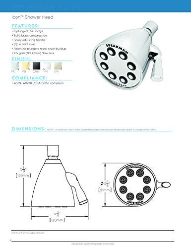 Speakman Speakman S-2251-BBZ Signature Icon Anystream High Pressure Adjustable Solid Brass Shower Head, Brushed Bronze