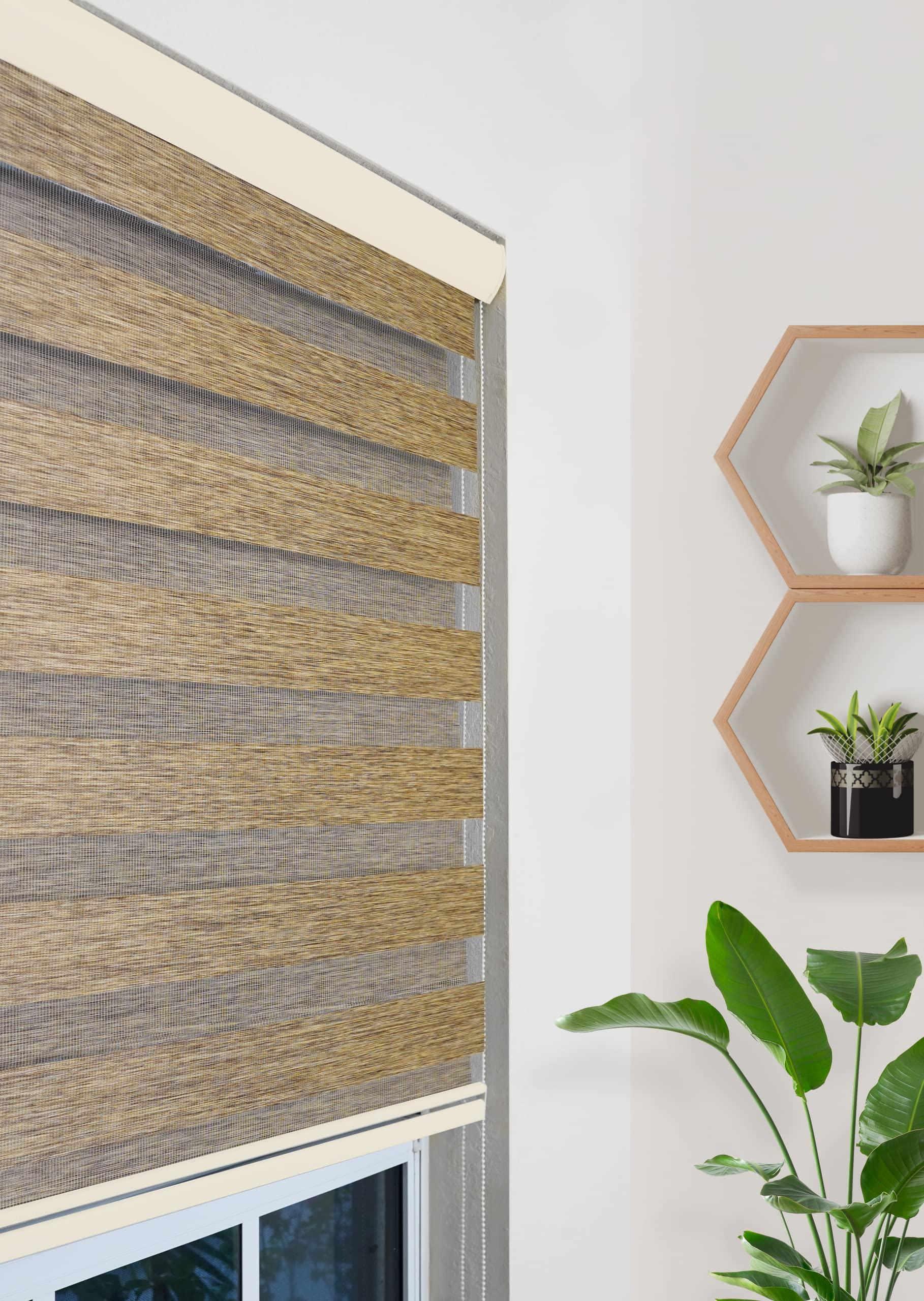 Pinecrest Home Goods Pinecrest Home Goods Dual Layer Light Filtering Roller Shades (Corded) (Brown, 71 W x 78 H)