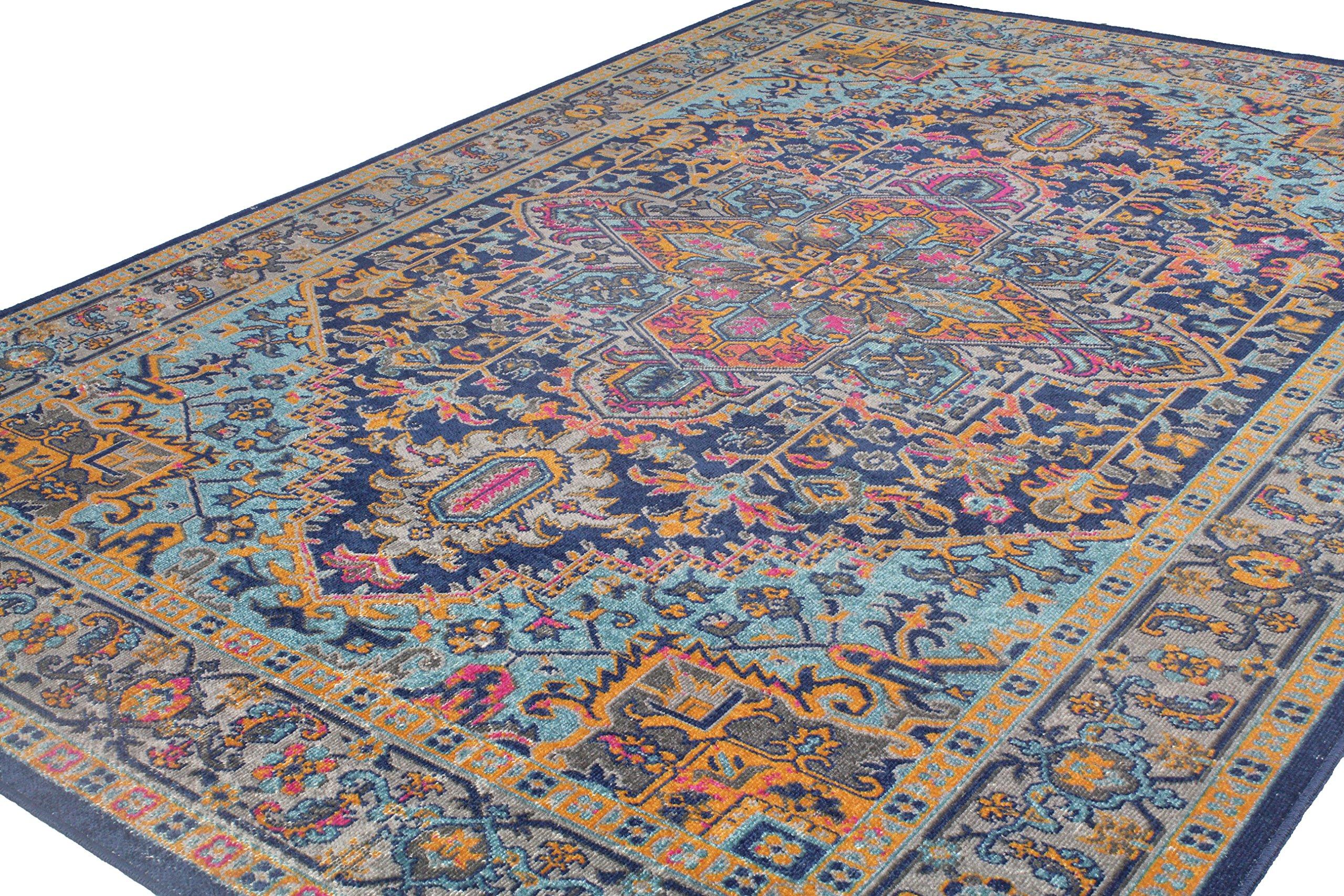 Bashian Bashian Area Rug, 5.3X7.6, DK.BLUE
