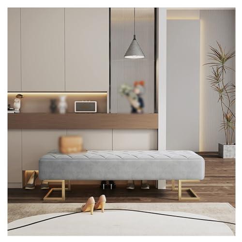 HEAIQI End of Bed Bench Storage Footstool Bench Extra Long Padded Bedroom Bench with Large Storage Space for Living Room, Entryway, Bedroom Foot Rest for Couch Ottoman ( Color : Gray , Size : 120*45*45cm )