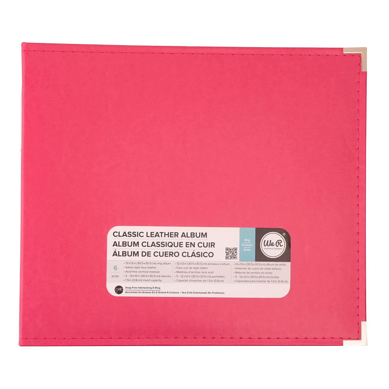 We R Memory Keepers We R Memory Keepers 12x12 Photo Album Strawberry Protect Memories & Photos, Acid-free Leather, Snag-free Rings, Includes 5 Page Protectors, Scrapbooking