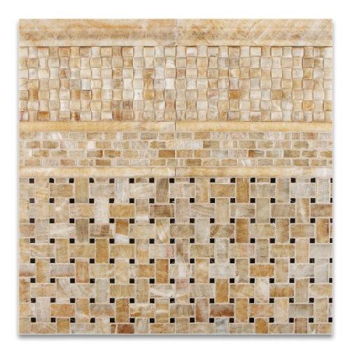 Oracle Moldings Honey Onyx 3D Small Bread Mosaic Tile, Polished - Box of 5 sq. ft.