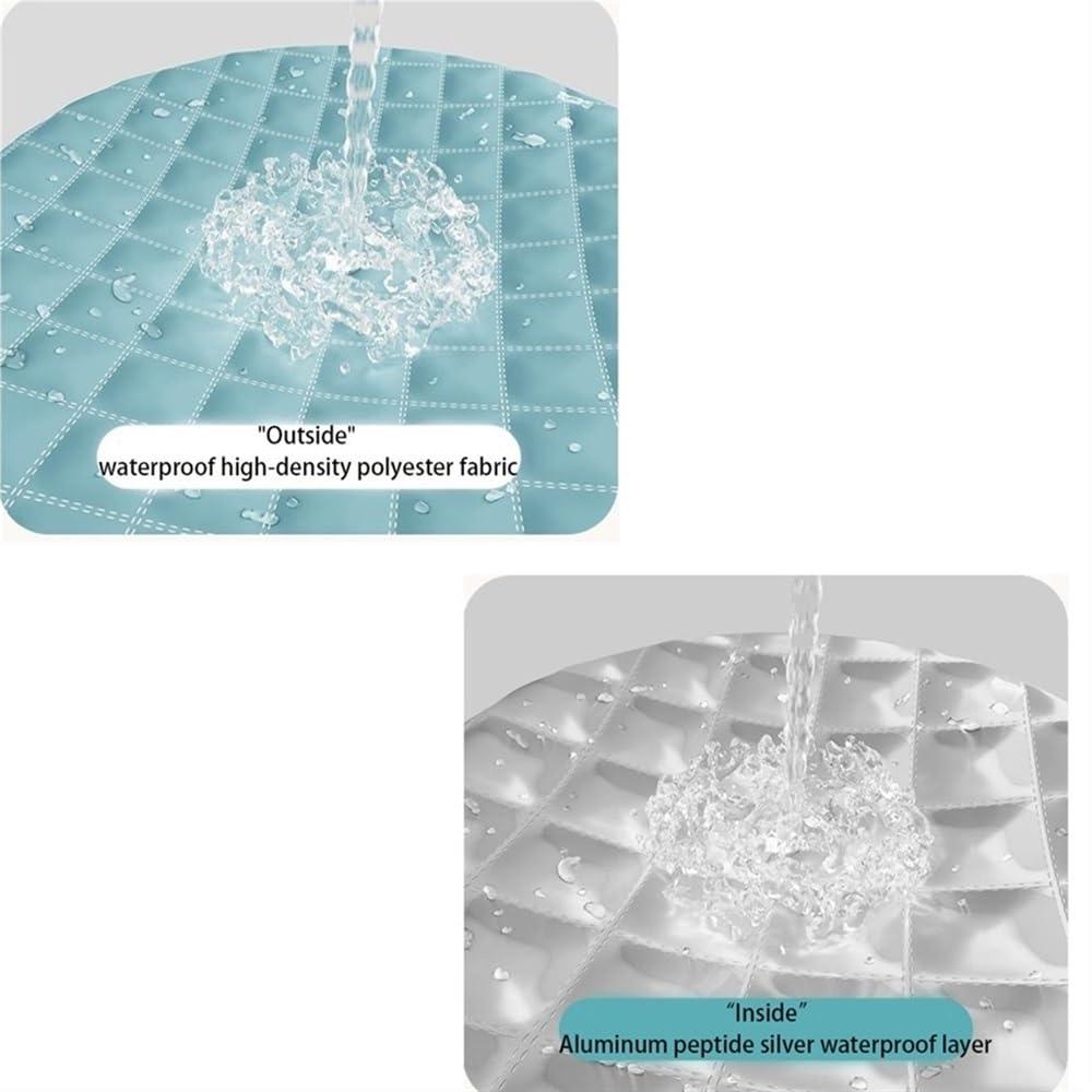 SOYDAN Round Hanging Shower Curtain, Polyester Folding Shower Curtain with Zipper, Heat Insulation Portable Shower Curtain, Round Fabric Shower Curtain for Bathroom(Green,Large)