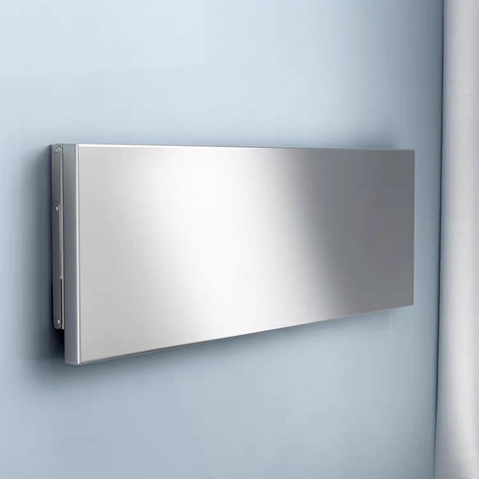 NRNQMTFZ Wall Mounted Folding Table, Wall Desk Fold Down, Floating Desk for Study,Stainless Steel Wall Shelf, suitable for bedroom, kitchen, living room, balcony, bathroom (80 * 30cm/31.5 * 11.8in)