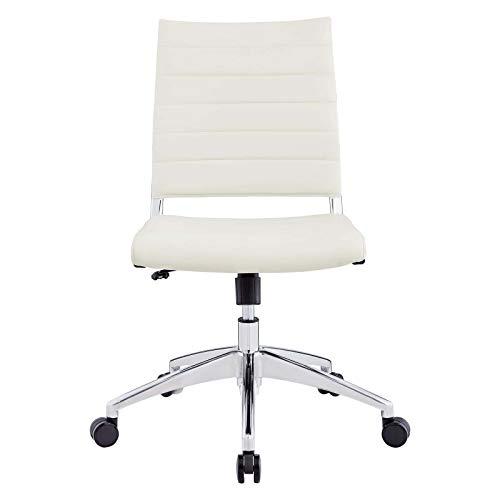 Modway Modway Jive Ribbed Armless Mid Back Swivel Conference Chair In White