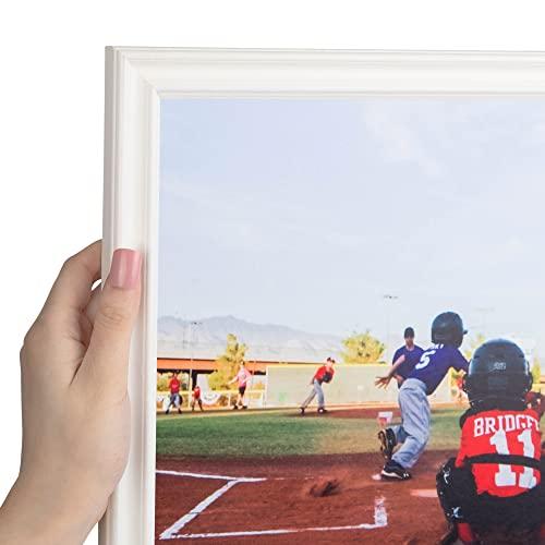 ArtToFrames ArtToFrames 4x25 Inch White Picture Frame, This 1.00 Inch Custom Wood Poster Frame is White - Comes with Foam Backing 3/16 inch and Regular Acrylic (FBPL0066-60823-YWHT-4x25)