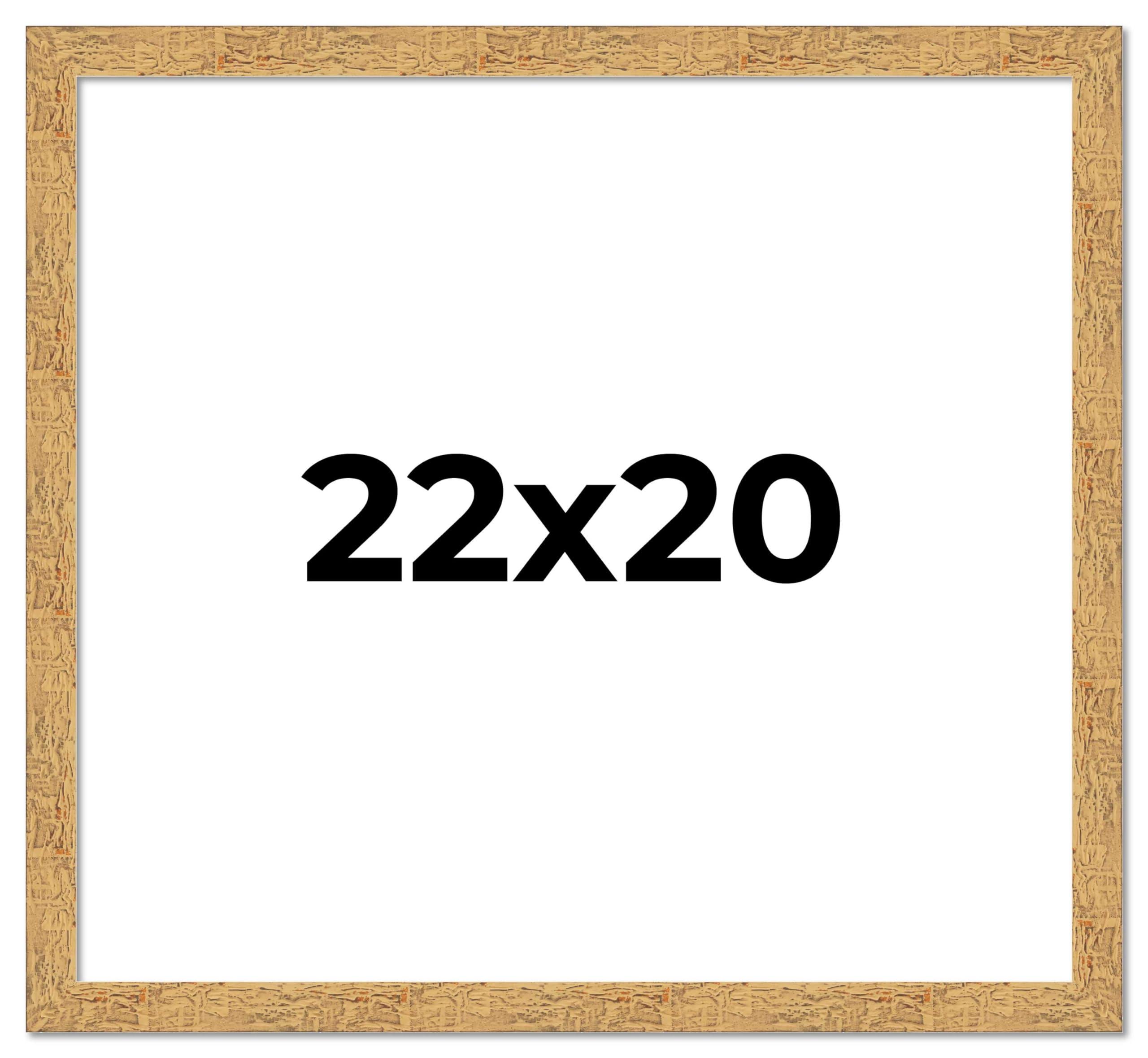 CustomPictureFrames.com 22x20 Frame Beige Shabby Chic Solid Wood Picture Frame | 1.25 Inch Moulding Width | Interior Frame Depth 0.5 Inches | Mastic Distressed Photo Frame Complete with UV Acrylic, Foam Board Backing &