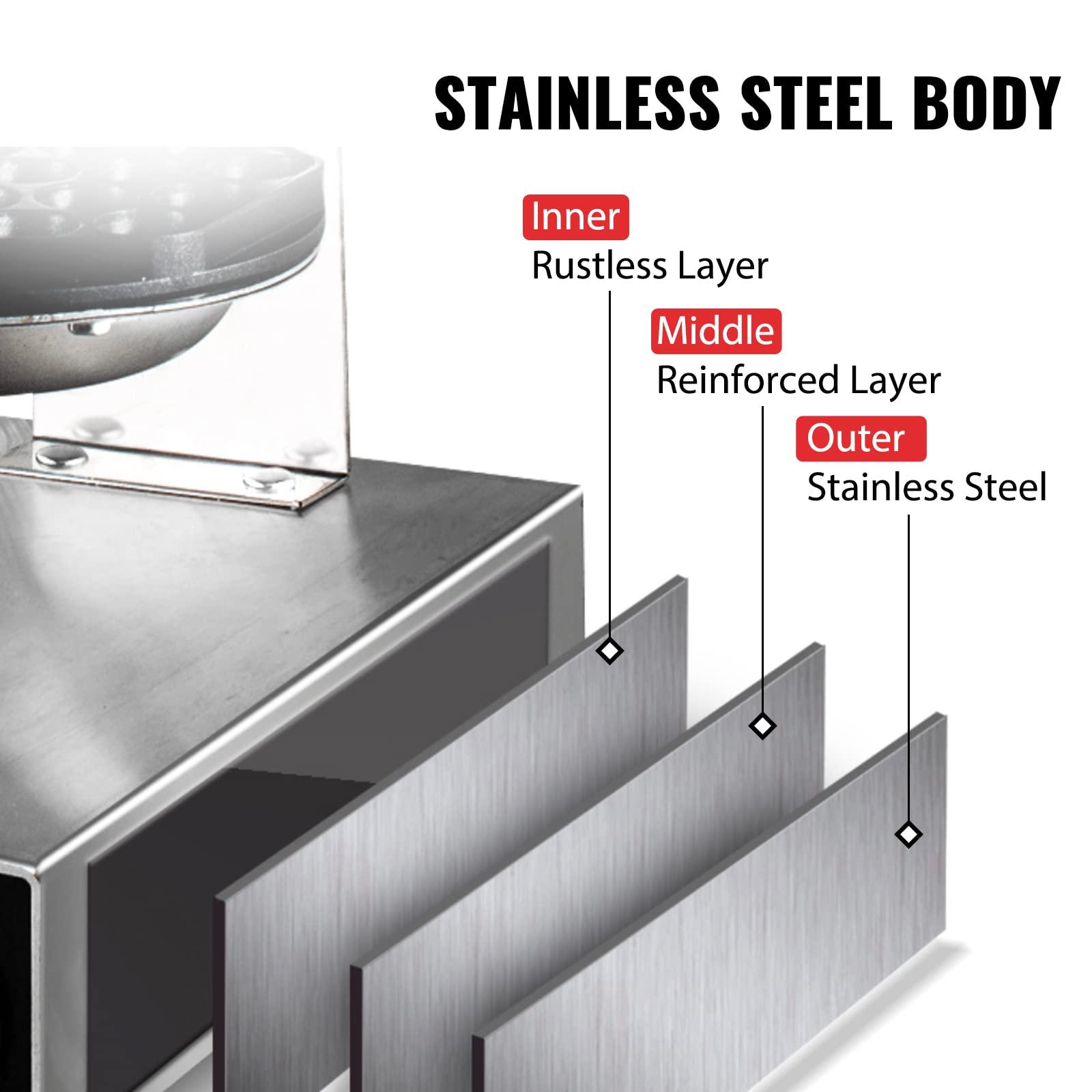 VEVOR VEVOR Commercial Bubble Waffle Maker, 1400W Egg Bubble Puff Iron w/ 180 Rotatable 2 Pans & Wooden Handles, Stainless Steel Baker w/Non-Stick Teflon Coating, 50-250/122-482 Adjustable