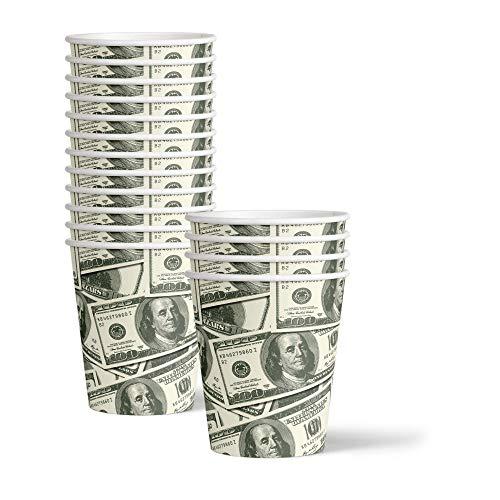 Birthday Galore Money $100 Dollar Bills Birthday Party Supplies Set Plates Napkins Cups Tableware Kit for 16