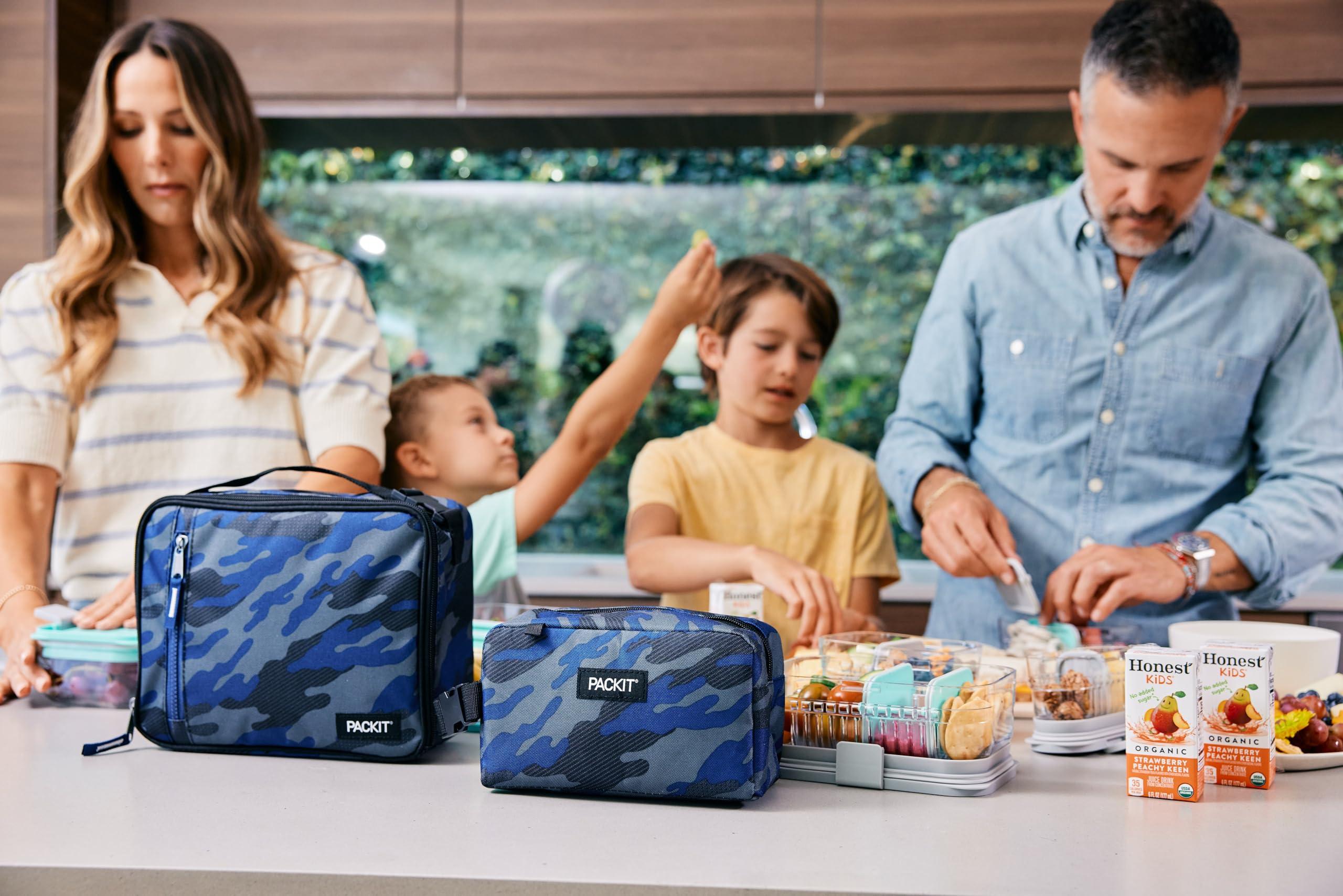 PackIt PackIt Freezable Classic Lunch Box, Blue Camo, Built with EcoFreeze Technology, Collapsible, Reusable, Zip Closure With Zip Front Pocket and Buckle Handle, Designed for Lunches