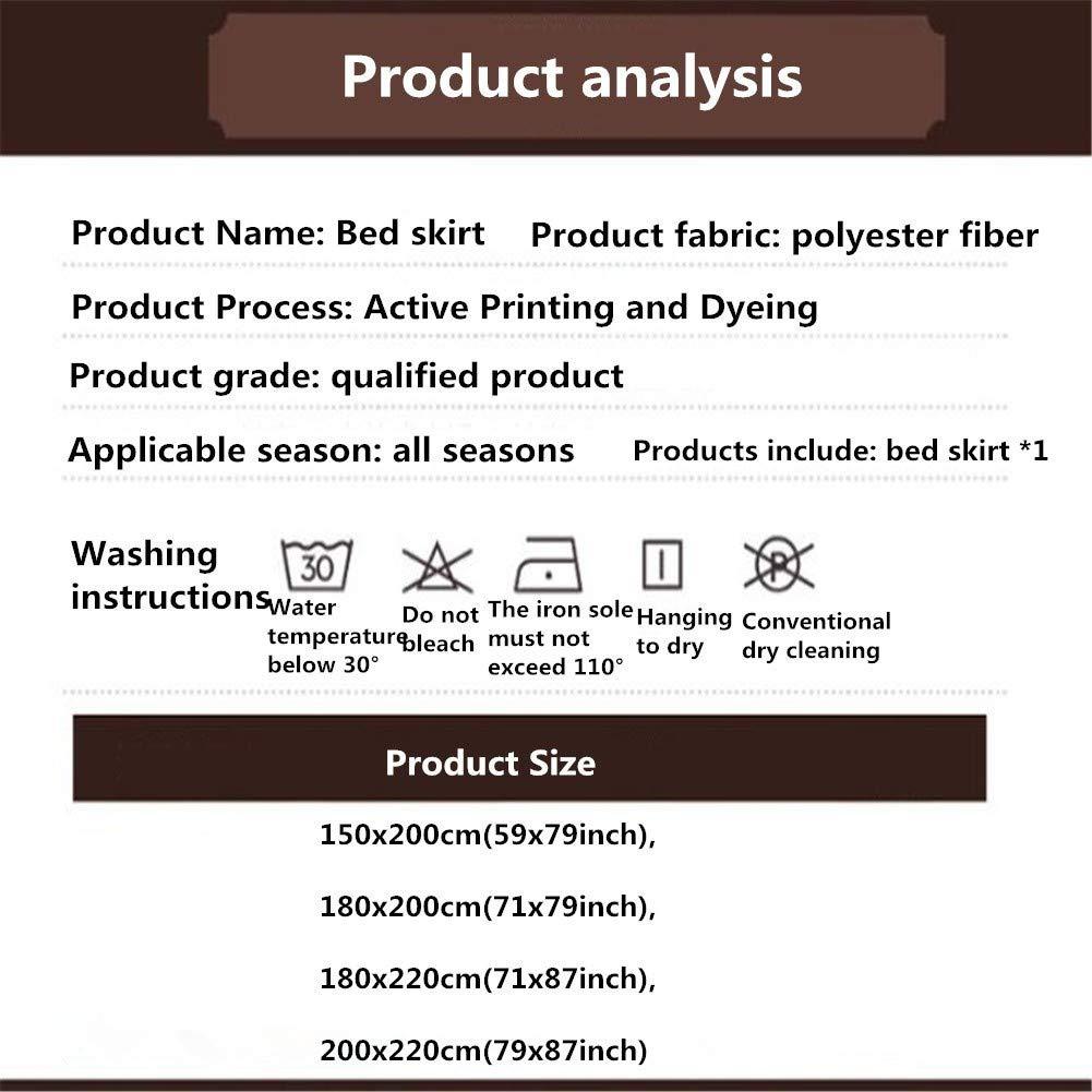 RUIDP RUIDP Bed Skirt Crystal Velvet Lace Elastic Bed wrap Princess Bed Solid Color Polyester Abrasion Color Valance Sheets Double Fade Resistant Washable Abrasion resistantadam