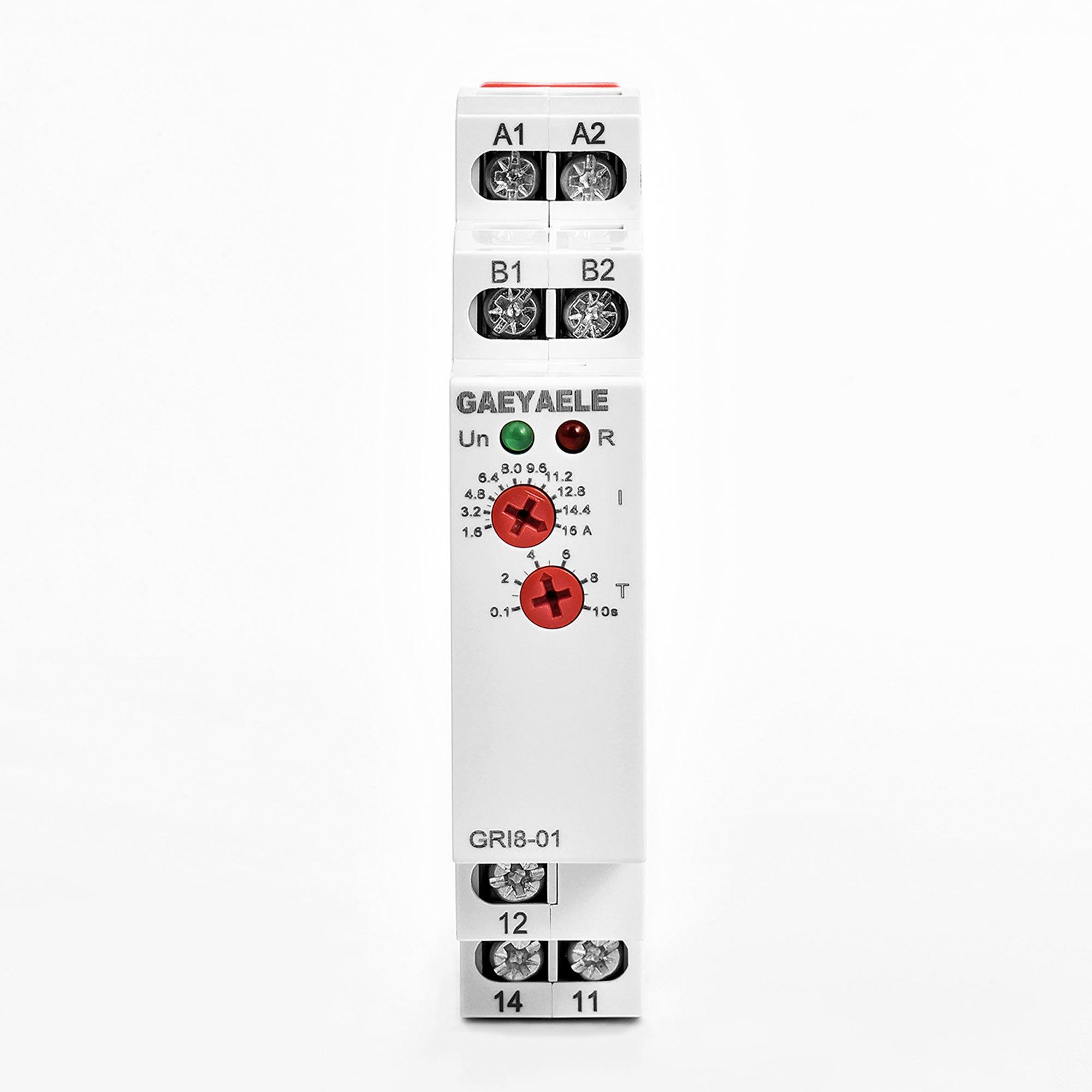 GAEYAELE GEYA Current Monitoring Relay Overcurrent Undercurrent Protection Relay(0.8-8A,AC/DC24V~240V)