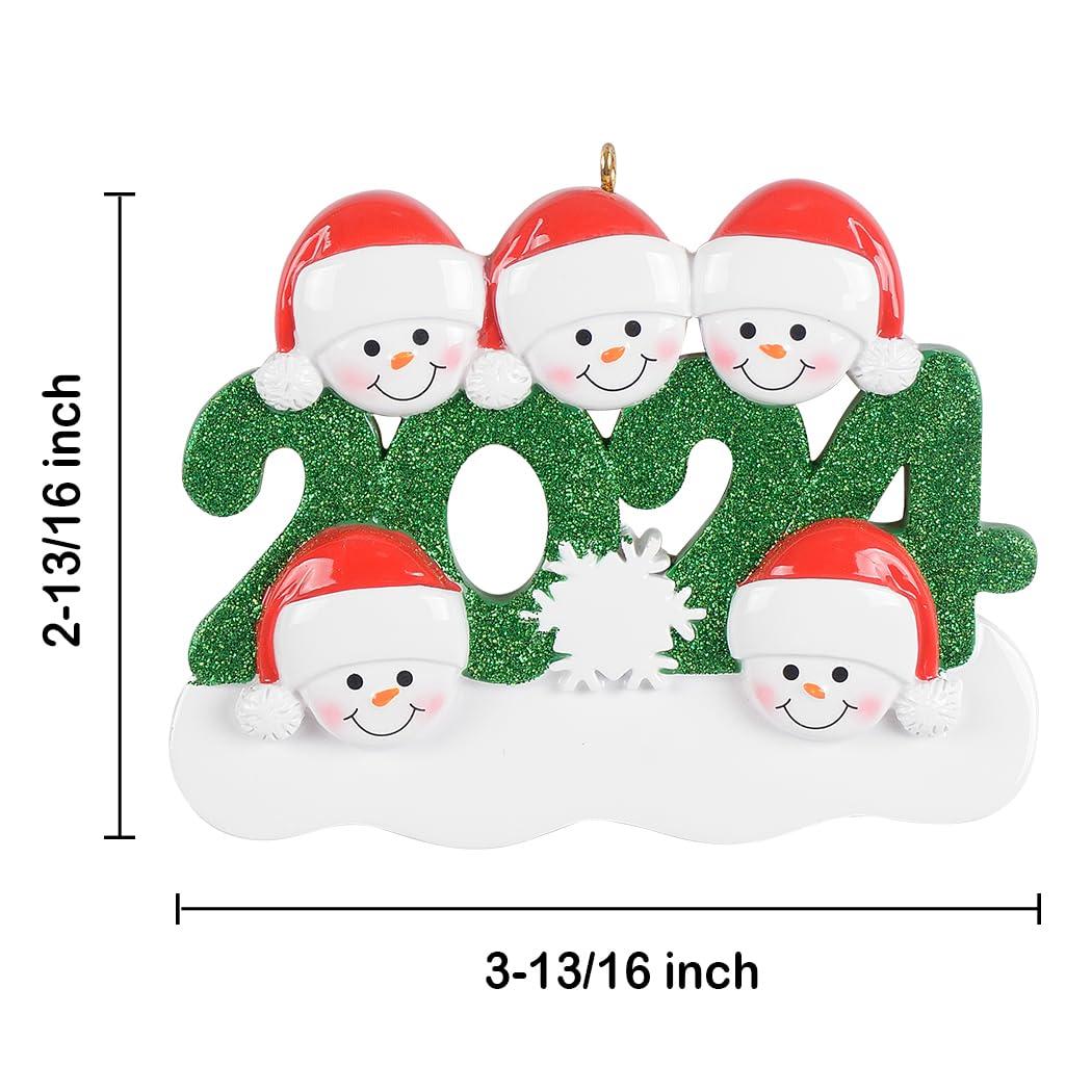 MAXORA MAXORA Personalized 2024 Dated Ornament Family 5 Christmas Ornament