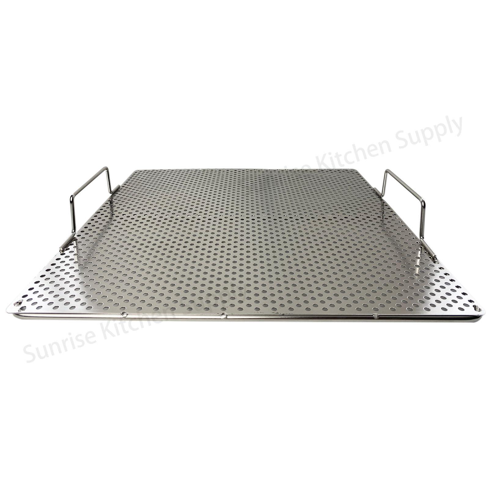 Sunrise Kitchen Supply Sunrise Stainless Steel Fryer Screen with Handles (Solid Screen) (1, 17.5\" x 17.5\" x 2\")