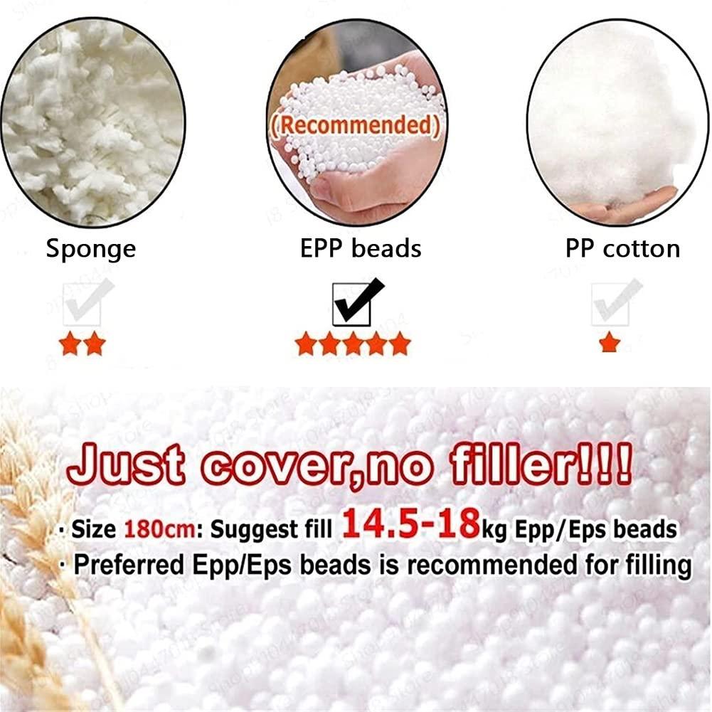 JaidWefj JaidWefj Faux Fur Bean Bag,Adults Luxurious Giant 5/6/7ft Huge Bean Bag Chair,Ultra Soft Bean Bag Chair(No Filler)